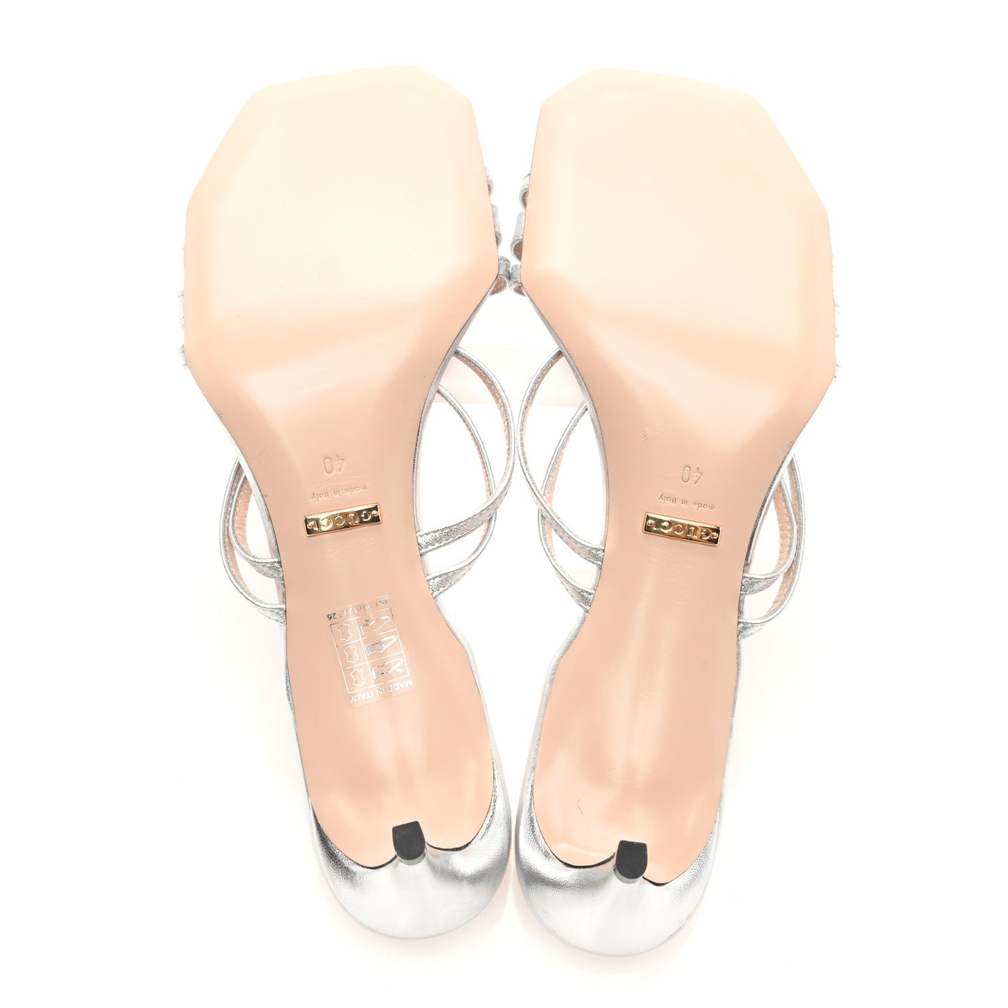 Metallic Nappa Victoria Strappy Horsebit Sandals 40 Silver