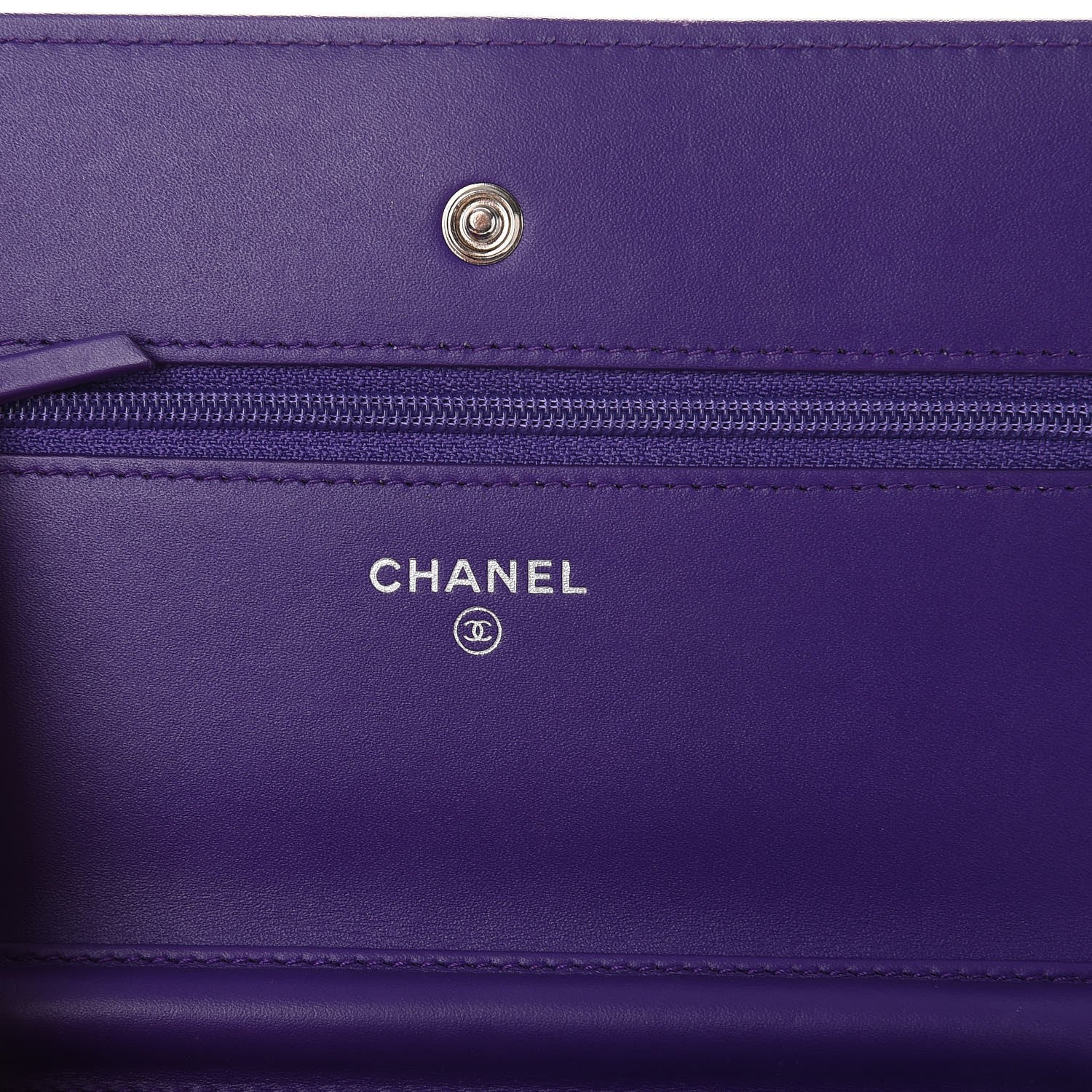 Chanel Patent Quilted Wallet On Chain WOC Purple 6 of 8