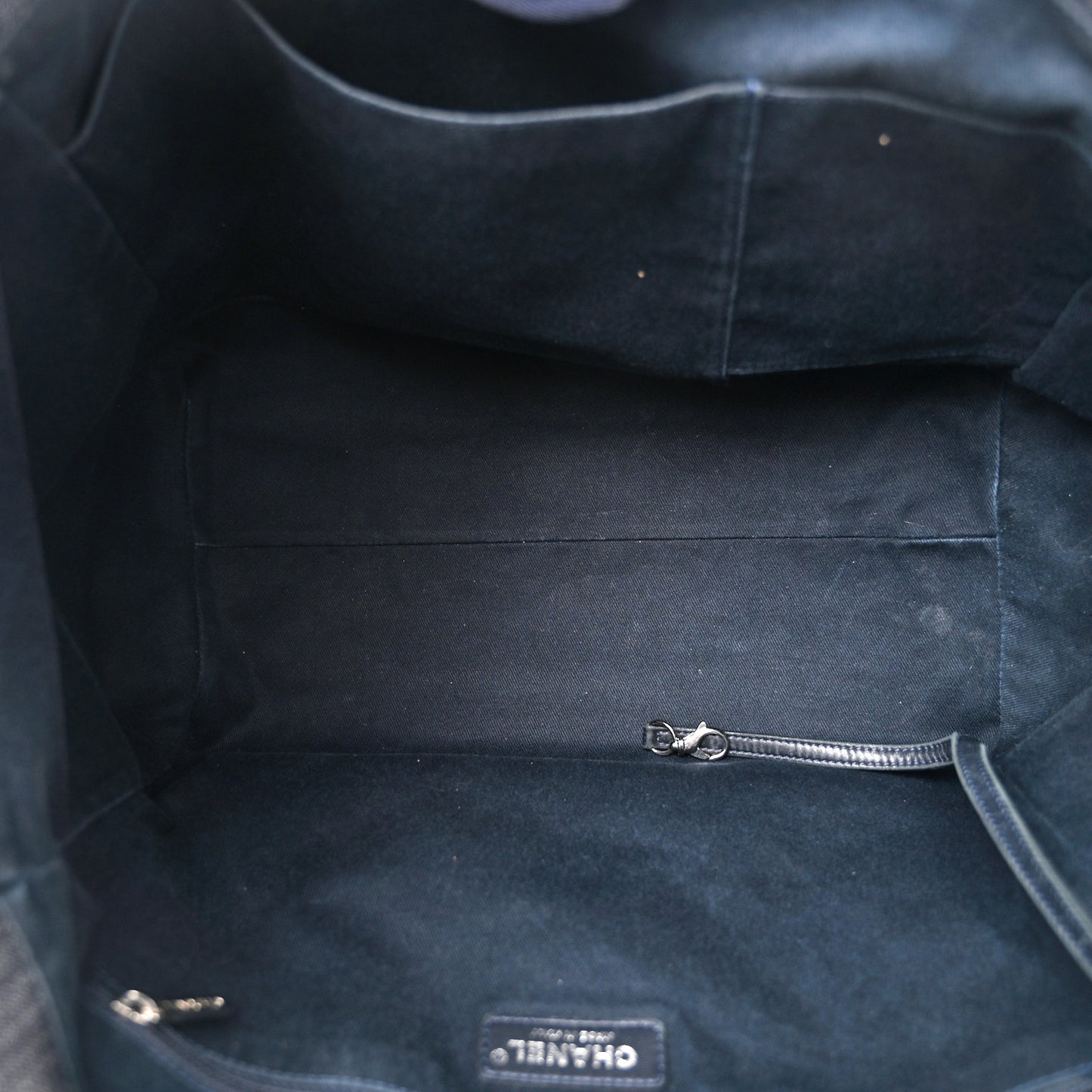 Denim Medium Deauville Tote Blue Orange