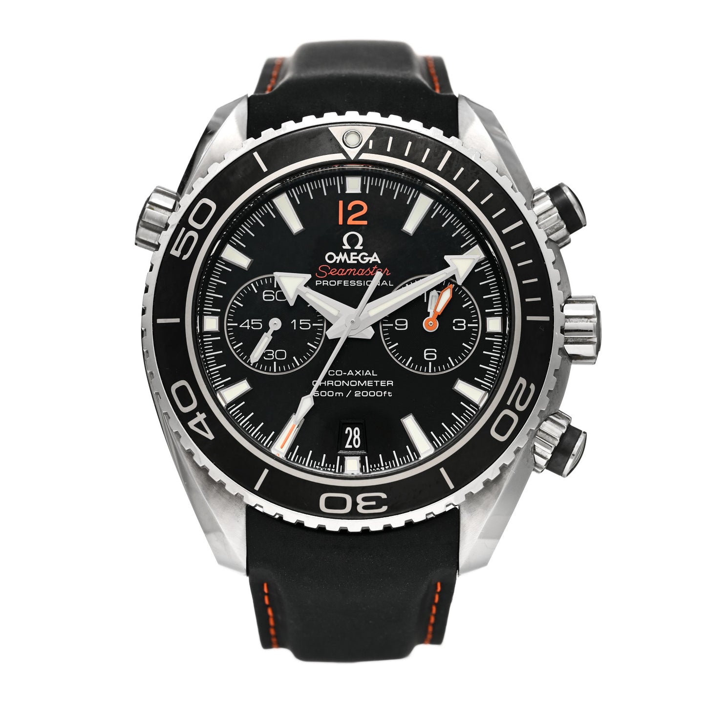 Stainless Steel Calfskin 45mm Seamaster Planet Ocean Chronograph Automatic Watch Black 232.32.46.51.01.005