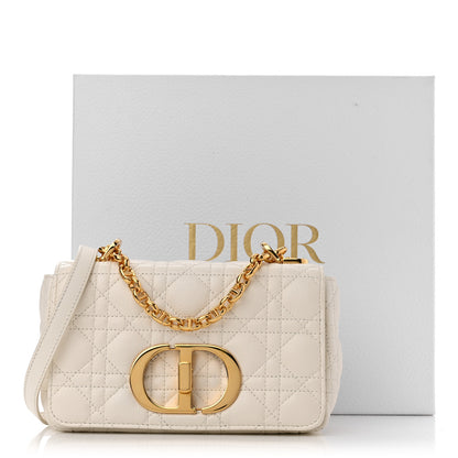 Christian Dior Calfskin Cannage Small Caro Bag Ivory 12 of 12