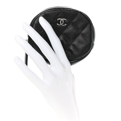 Chanel Iridescent Caviar Quilted Zip Around Classic Coin Purse Black 2 of 7