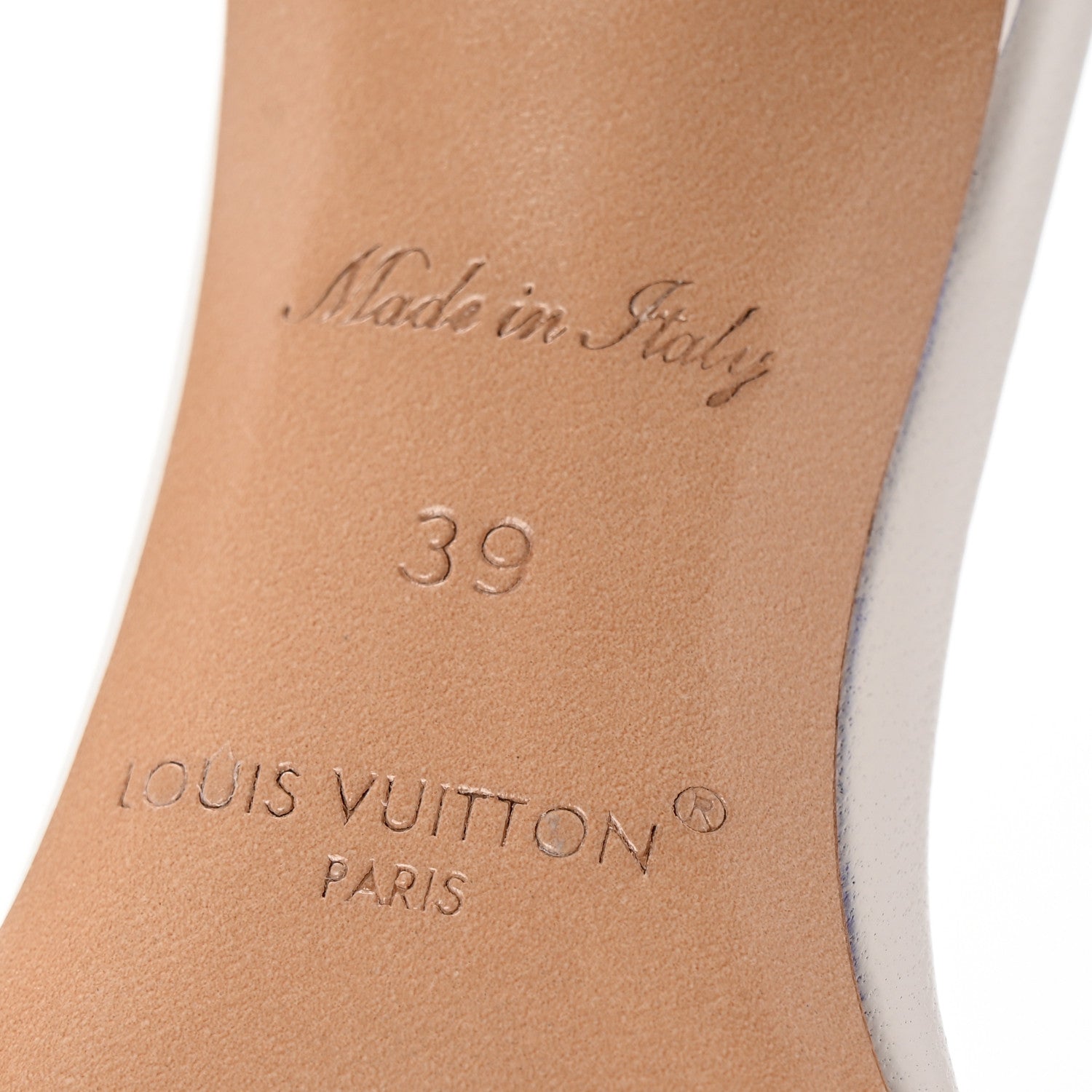 Louis Vuitton Lambskin Embossed Monogram By The Pool Revival High Heel Mules 39 White Pink 7 of 9