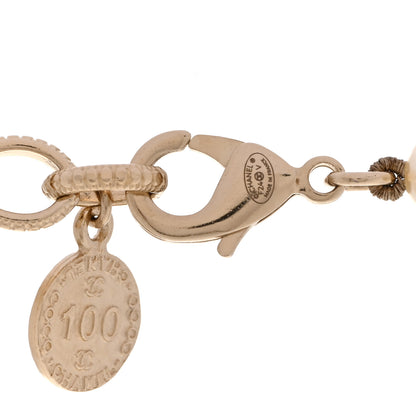 Chanel Pearl CC 100th Anniversary Necklace Light Gold 5 of 6