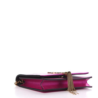 Saint Laurent Metallic Calfskin Classic Monogram Kate Tassel Chain Wallet Fuchsia 4 of 11
