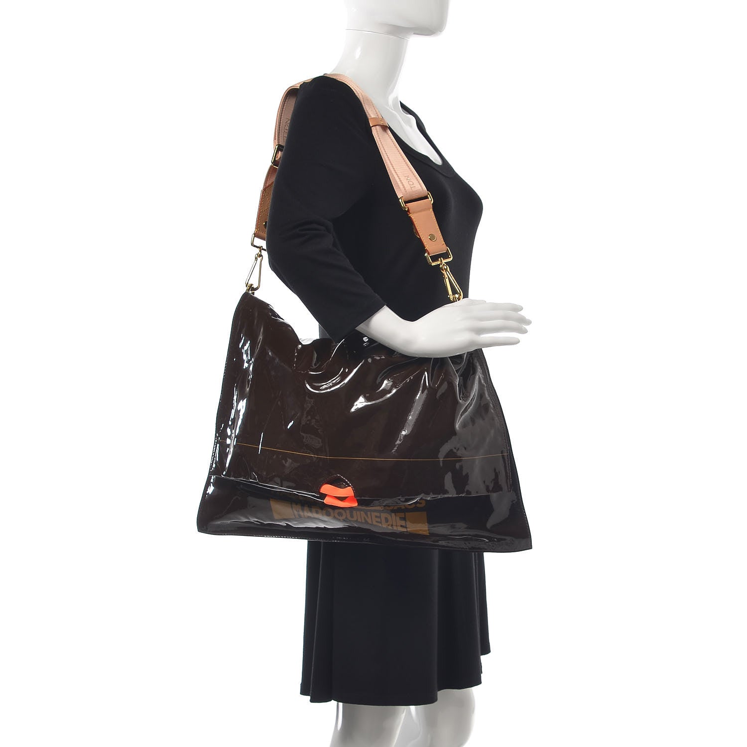 Louis Vuitton Patent Lambskin Raindrop Besace Moka 2 of 9