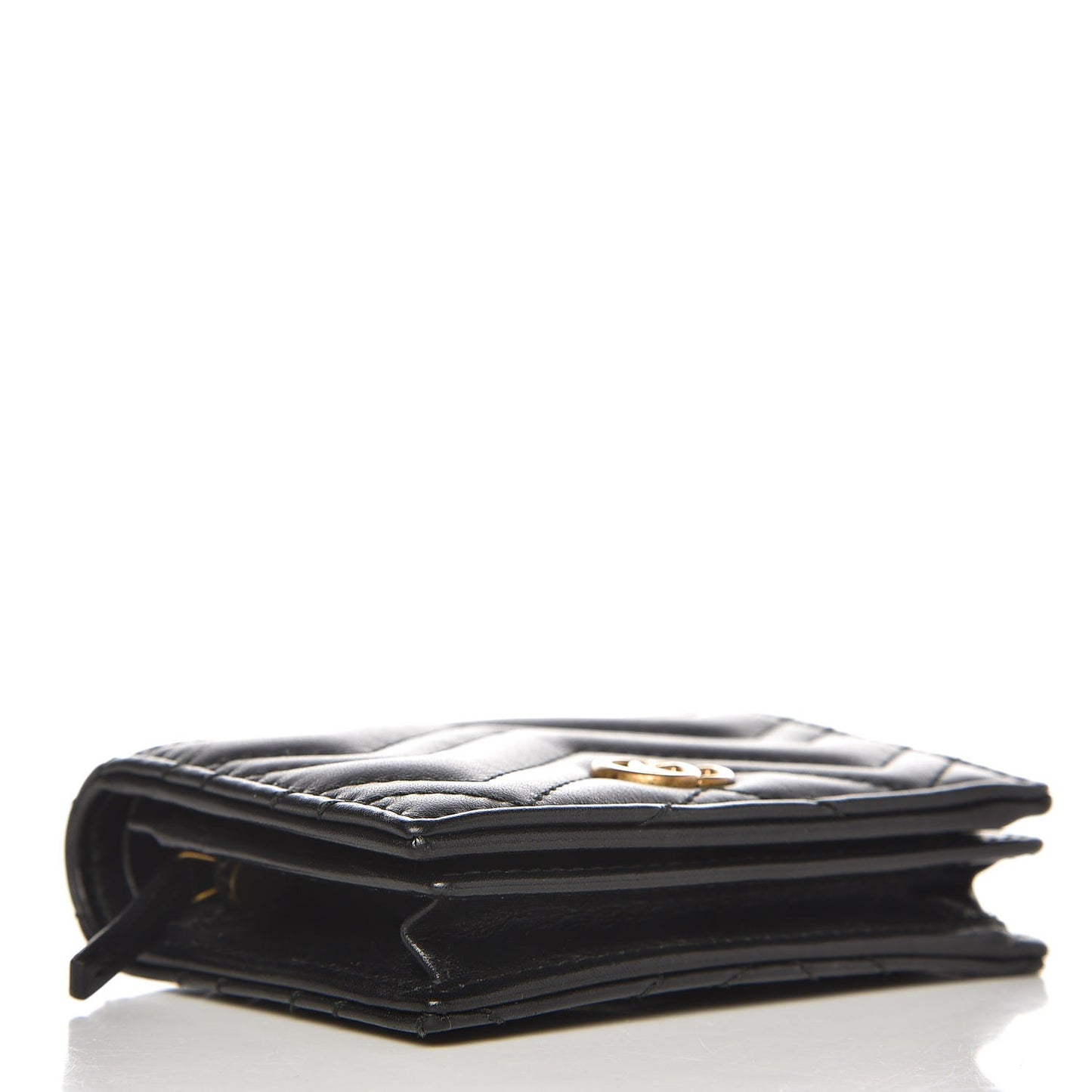 Calfskin Matelasse GG Marmont Card Case Wallet Black