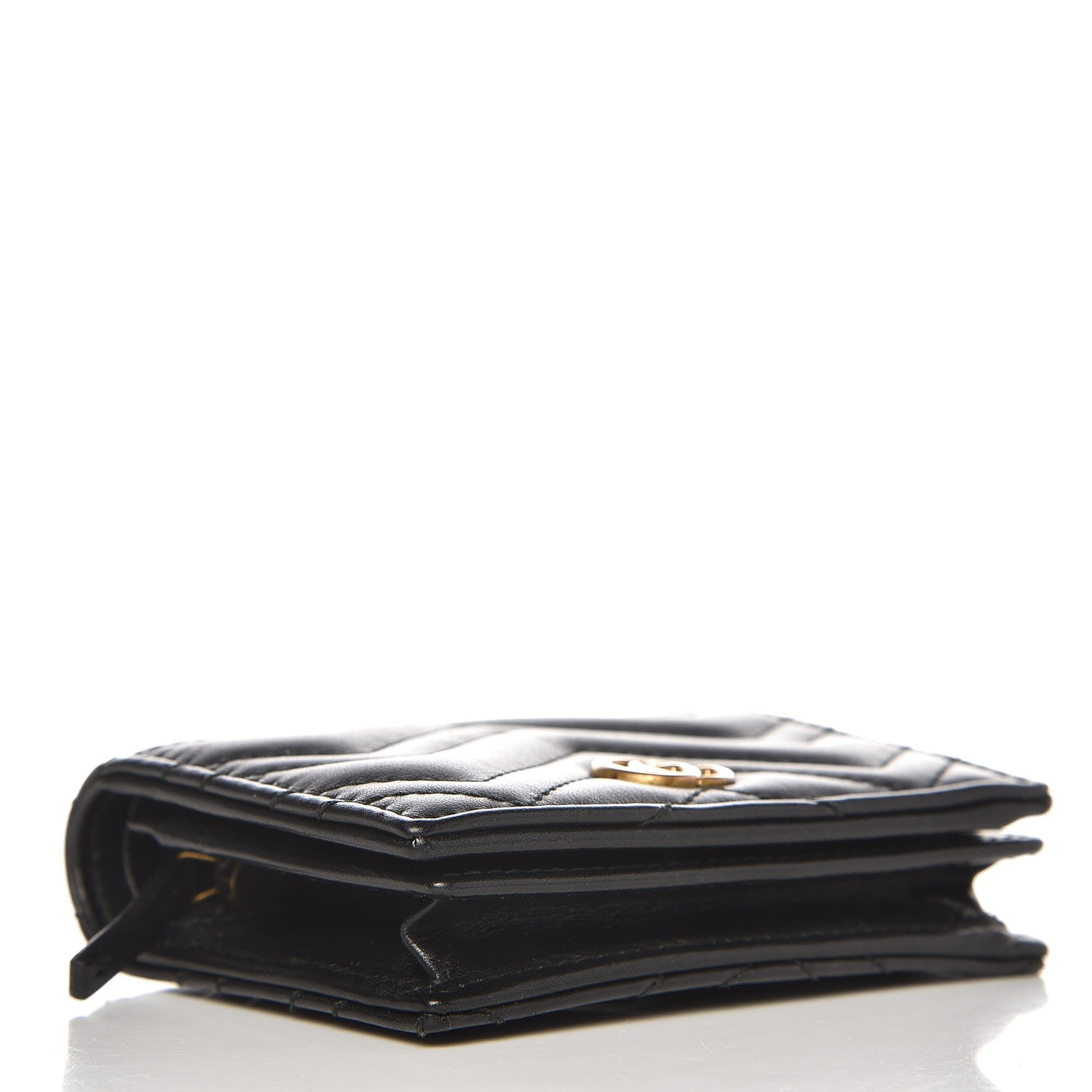 Gucci Calfskin Matelasse GG Marmont Card Case Wallet Black 4 of 7
