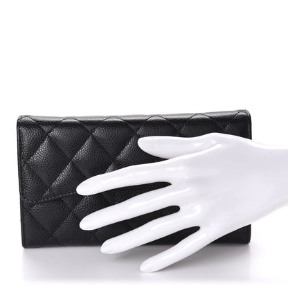 Chanel Caviar Quilted Large Flap Wallet Black 2 of 11