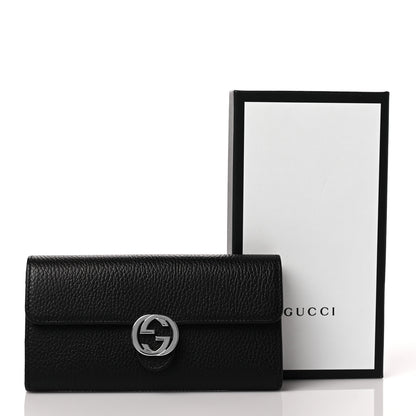 Gucci Dollar Calfskin Interlocking G Continental Wallet Black 9 of 9