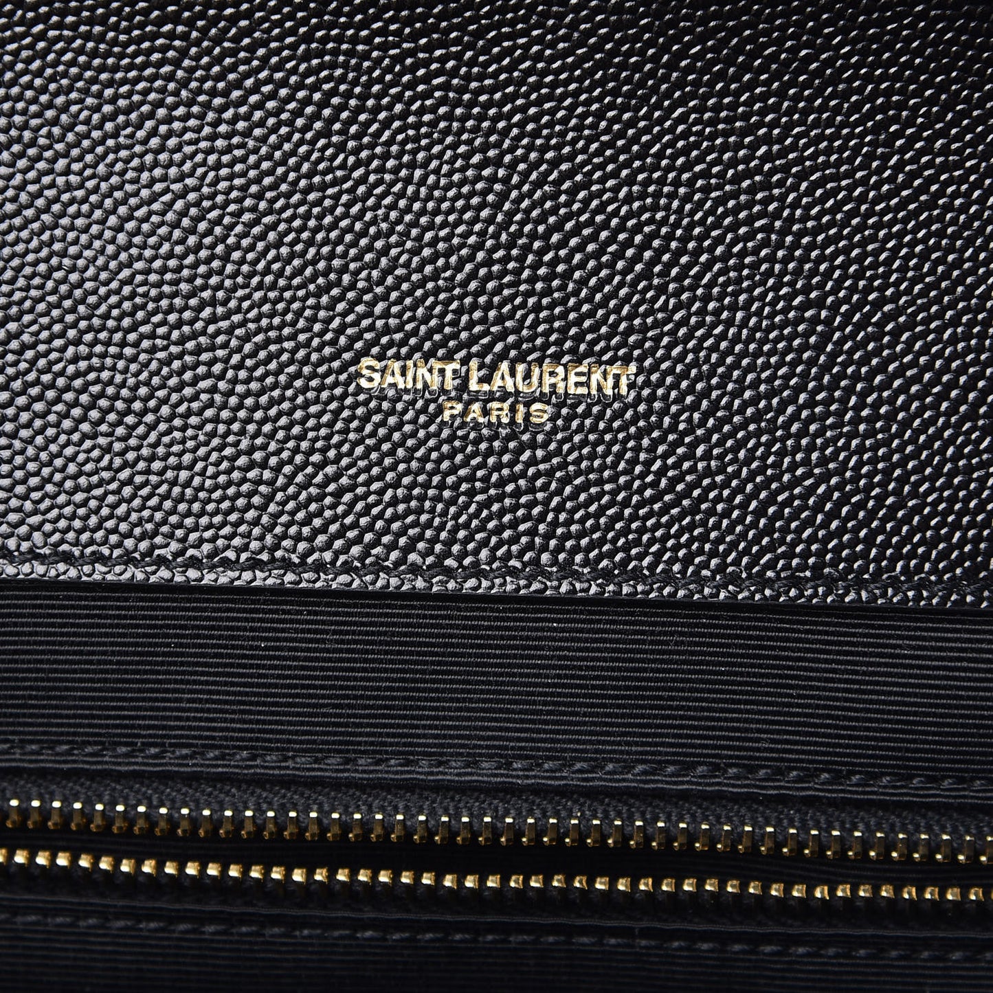 Grain De Poudre Textured Mixed Matelasse Large Triquilt Monogram Satchel Black