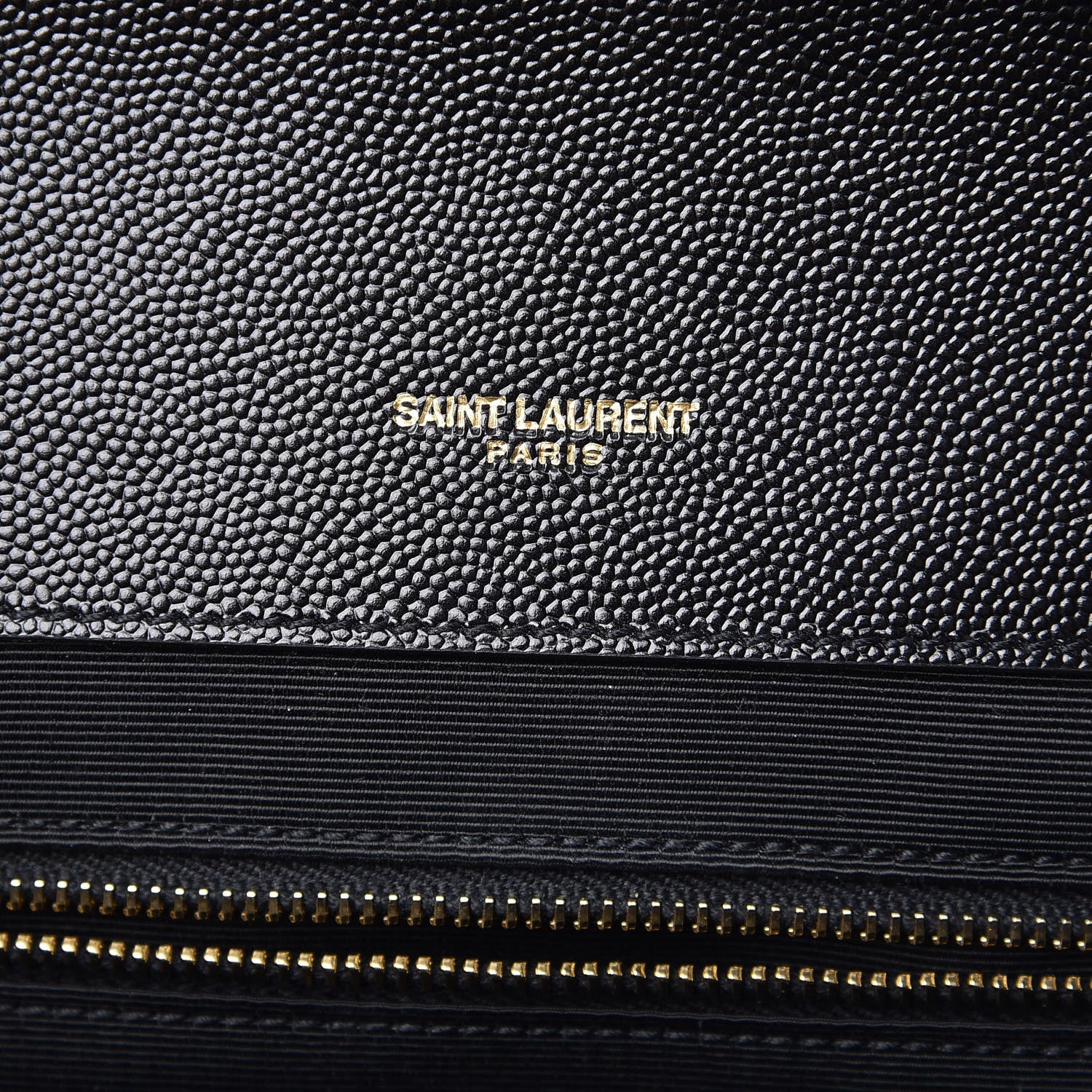 Saint Laurent Grain De Poudre Textured Mixed Matelasse Large Triquilt Monogram Satchel Black 5 of 9