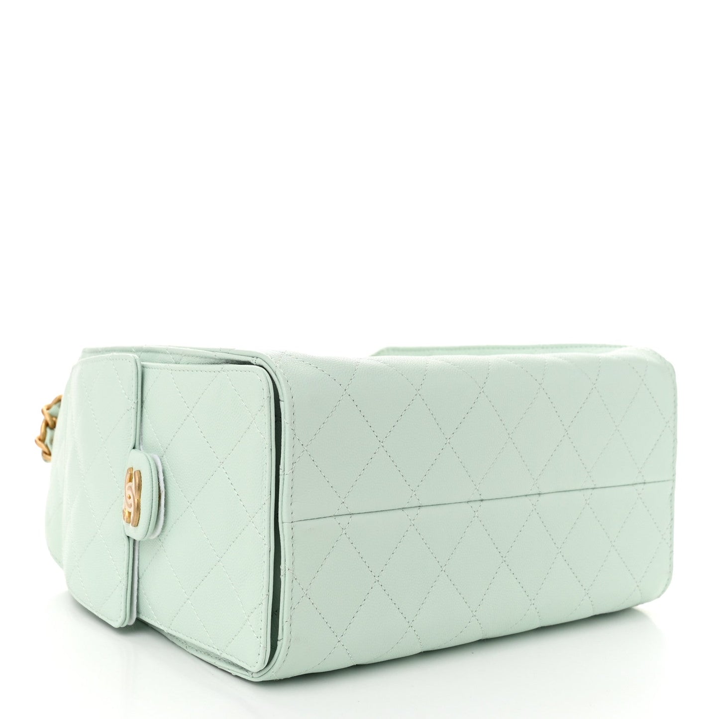 Caviar Quilted Small Chanel 25 Handbag Light Green
