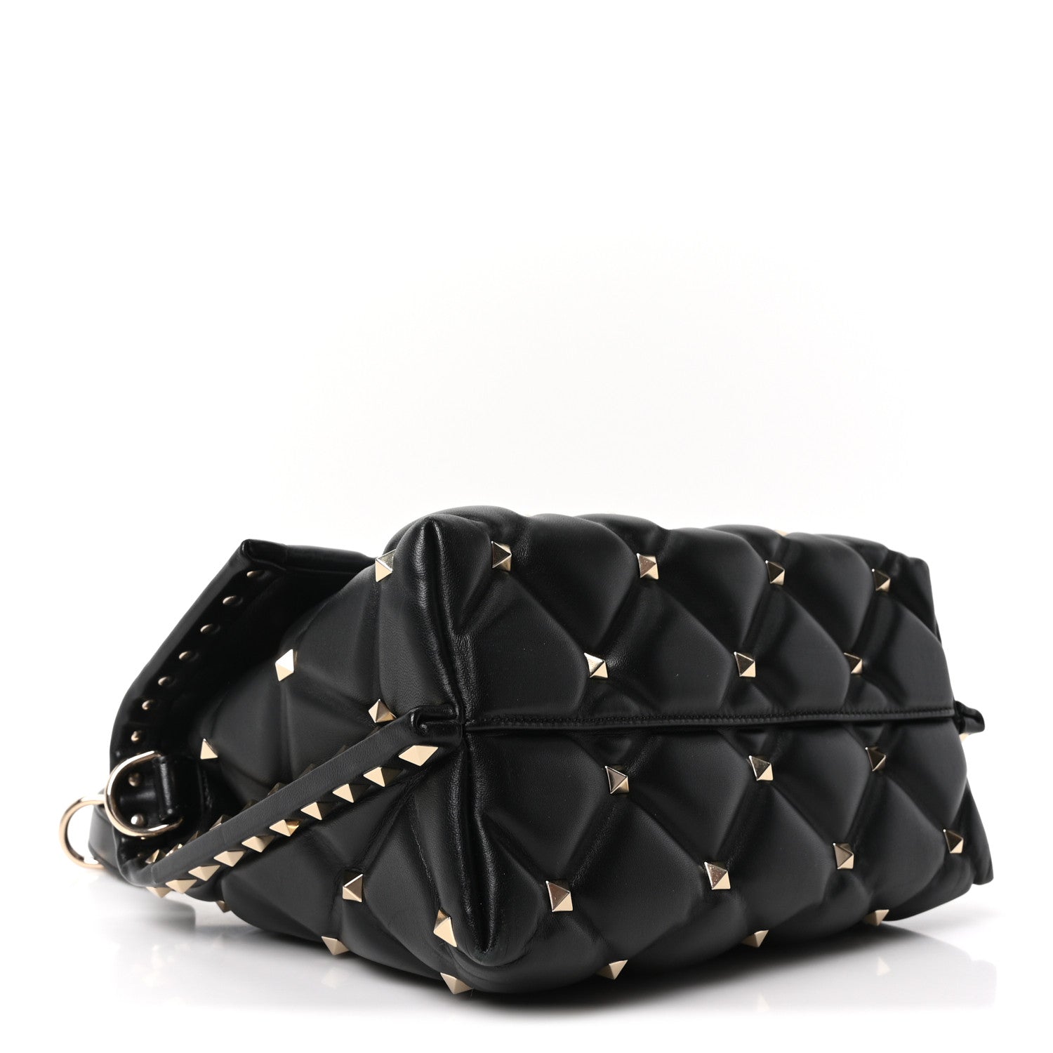 Valentino Garavani Lambskin VLTN Print Candystud Top Handle Bag Black 4 of 9