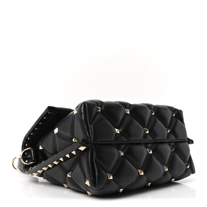 Valentino Garavani Lambskin VLTN Print Candystud Top Handle Bag Black 4 of 9