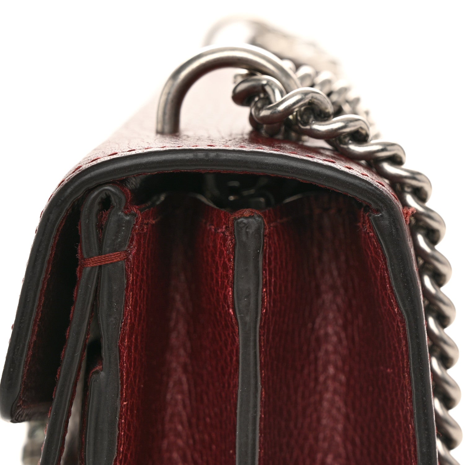 Gucci Dollar Calfskin Crystal Small Dionysus Shoulder Bag Vintage Bordeaux 12 of 14