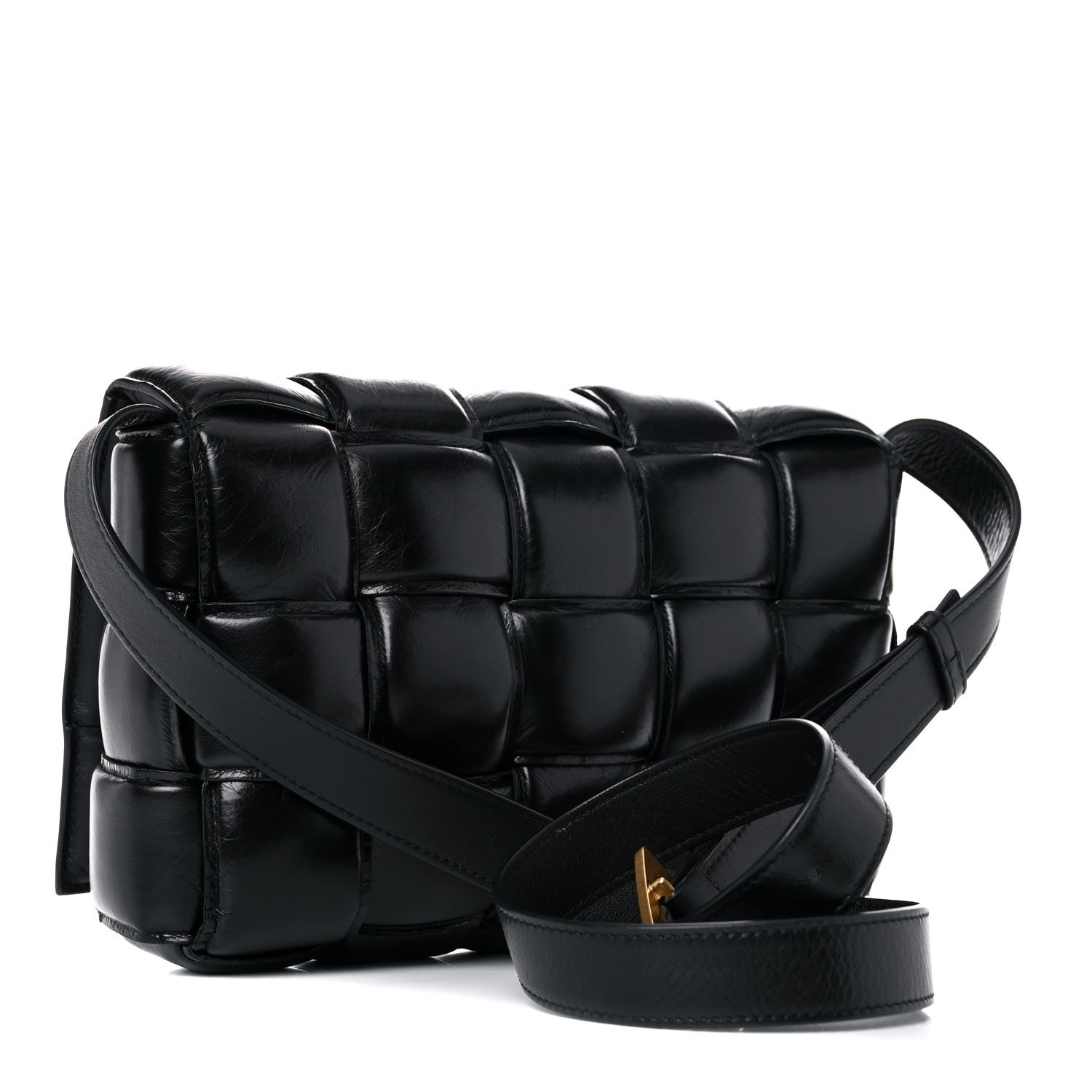 Bottega Veneta Paper Calfskin Maxi Intreccio Padded Cassette Crossbody Bag Black 3 of 12