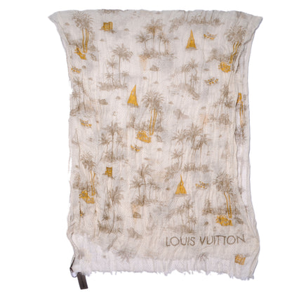 Louis Vuitton Cotton Linen Toile Etole De Louis Pareo Beige 4 of 8