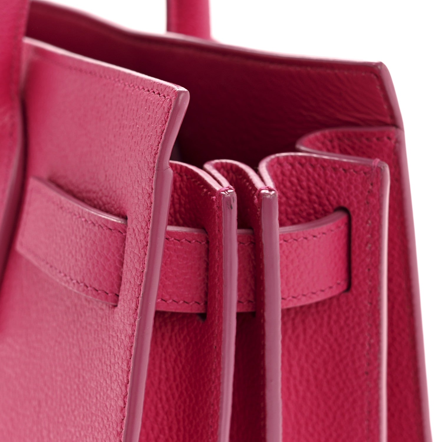 Saint Laurent Grained Calfskin Baby Sac De Jour Lipstick Fuchsia 14 of 14