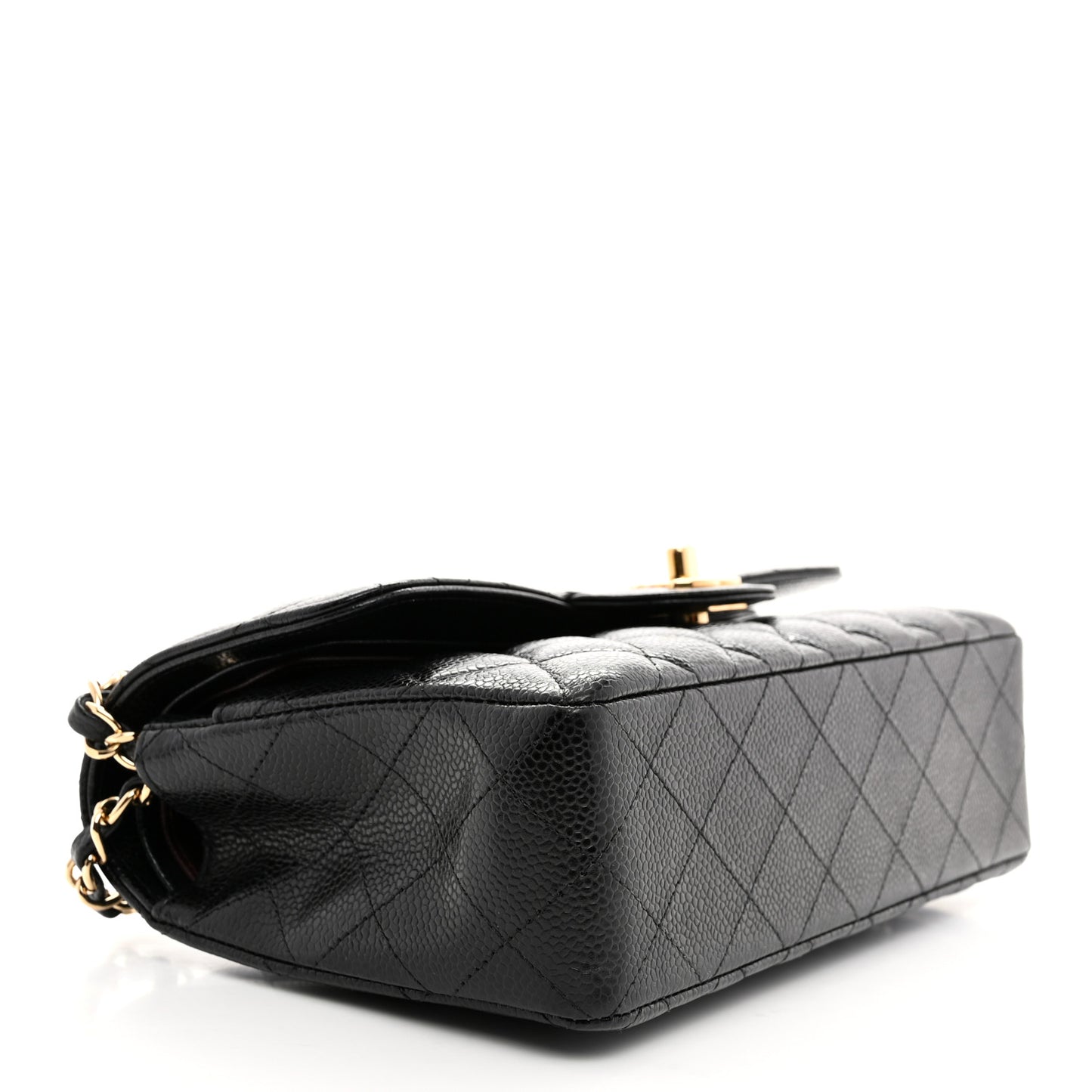 Caviar Quilted Small Double Flap Black