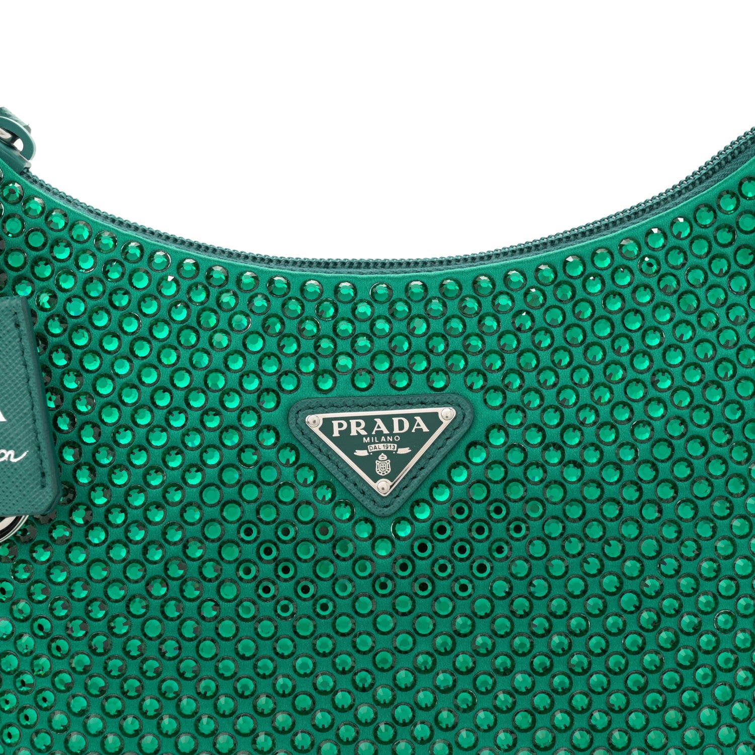 Prada Satin Crystal Mini Re-Edition 2000 Bag Mango 8 of 10