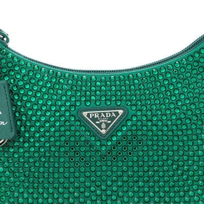 Prada Satin Crystal Mini Re-Edition 2000 Bag Mango 8 of 10