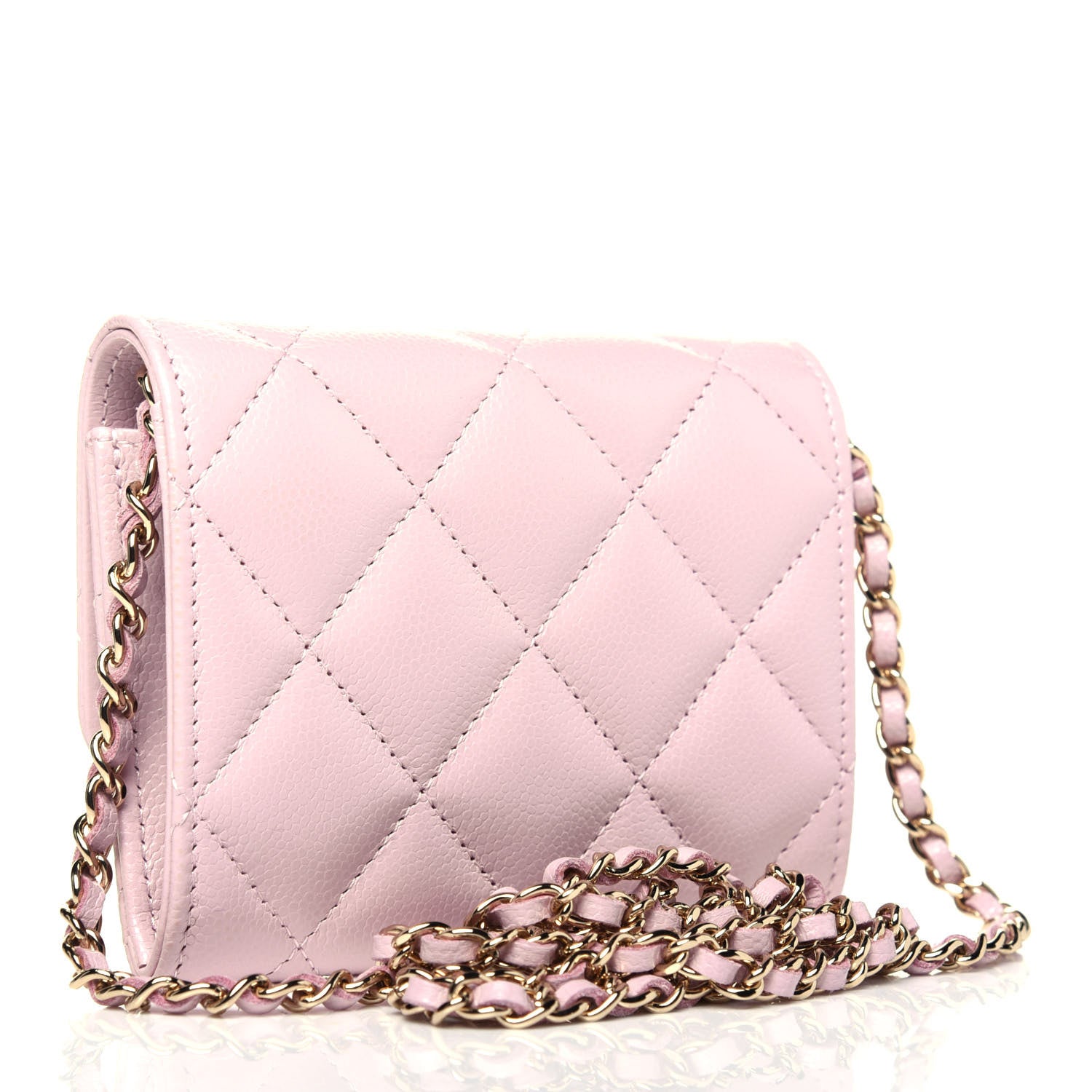 Chanel Caviar Quilted Coco Candy Card Holder On Chain Light Pink 3 of 12