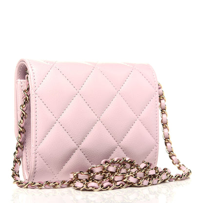 Chanel Caviar Quilted Coco Candy Card Holder On Chain Light Pink 3 of 12