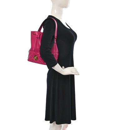 Versace Nappa Quilted Medusa Top Handle Bucket Bag Fuchsia 2 of 8
