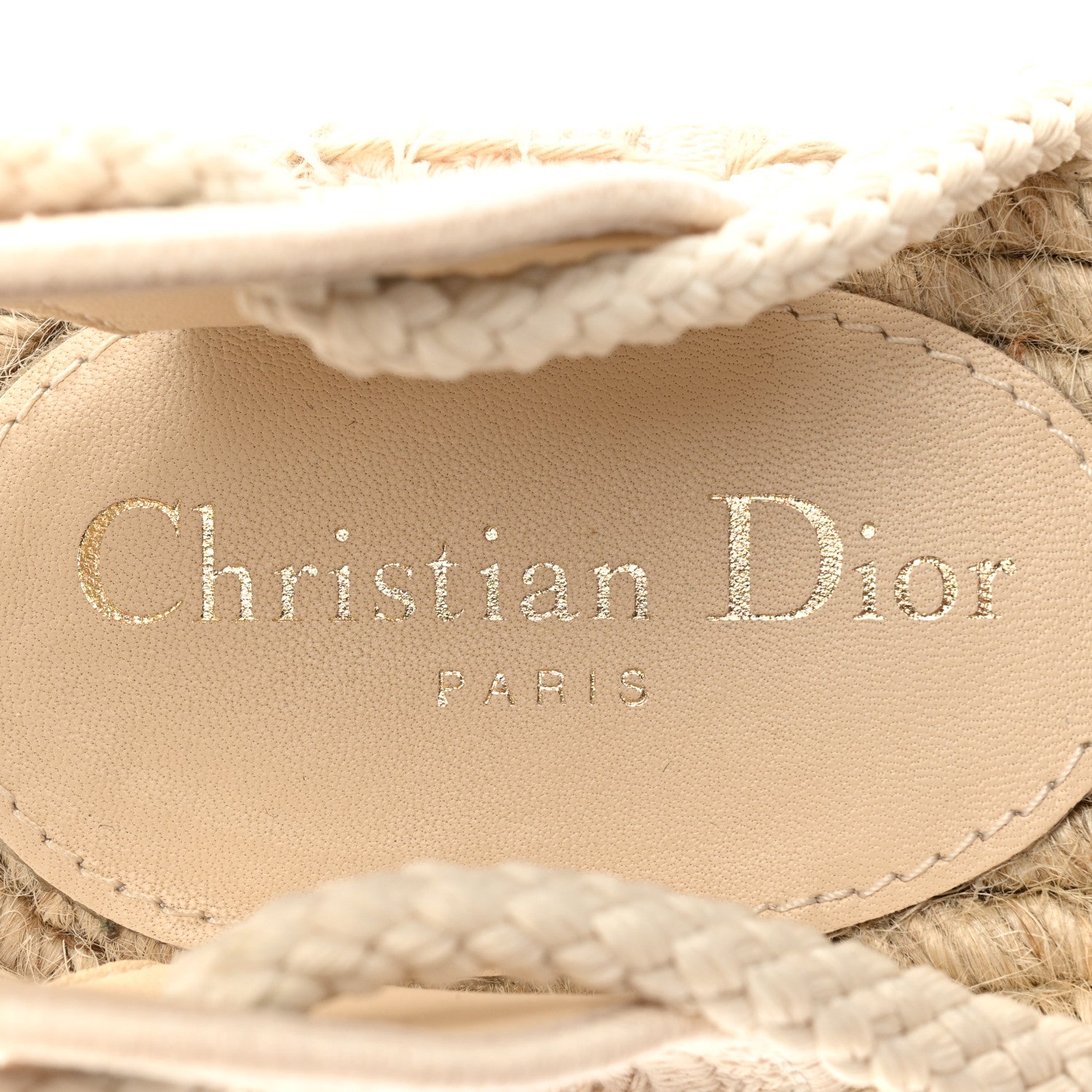 Christian Dior Canvas Embroidered Granville Ankle Tie Espadrilles Flats 40.5 Cream 7 of 8