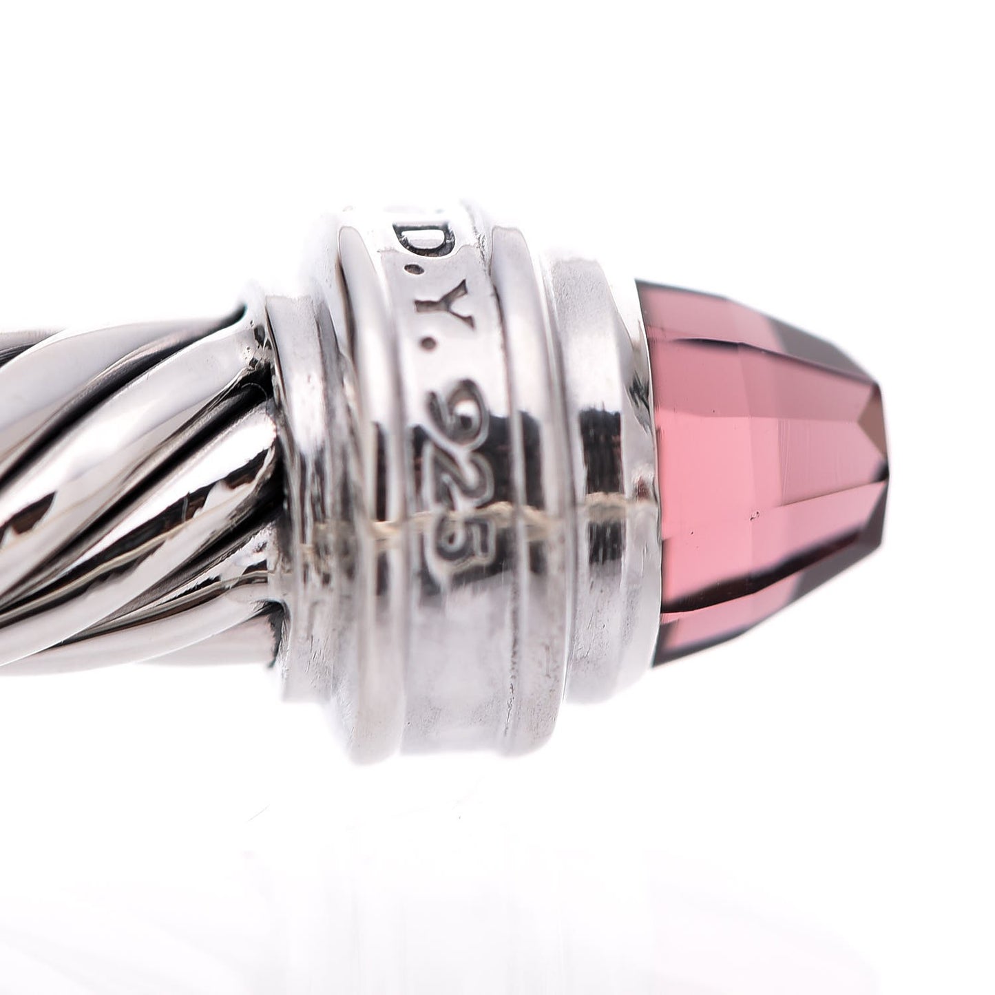 Sterling Silver Diamond Tourmaline 5mm Cable Classics Bracelet