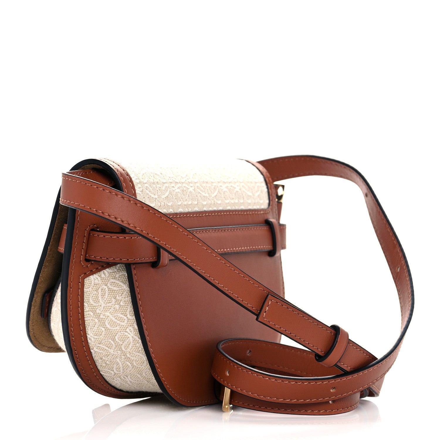 Loewe Calfskin Canvas Anagram Mini Gate Dual Bag Ecru Tan 2 of 10