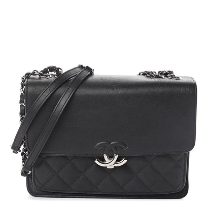 Chanel Calfskin Quilted CC Box Flap Black 1 of 9