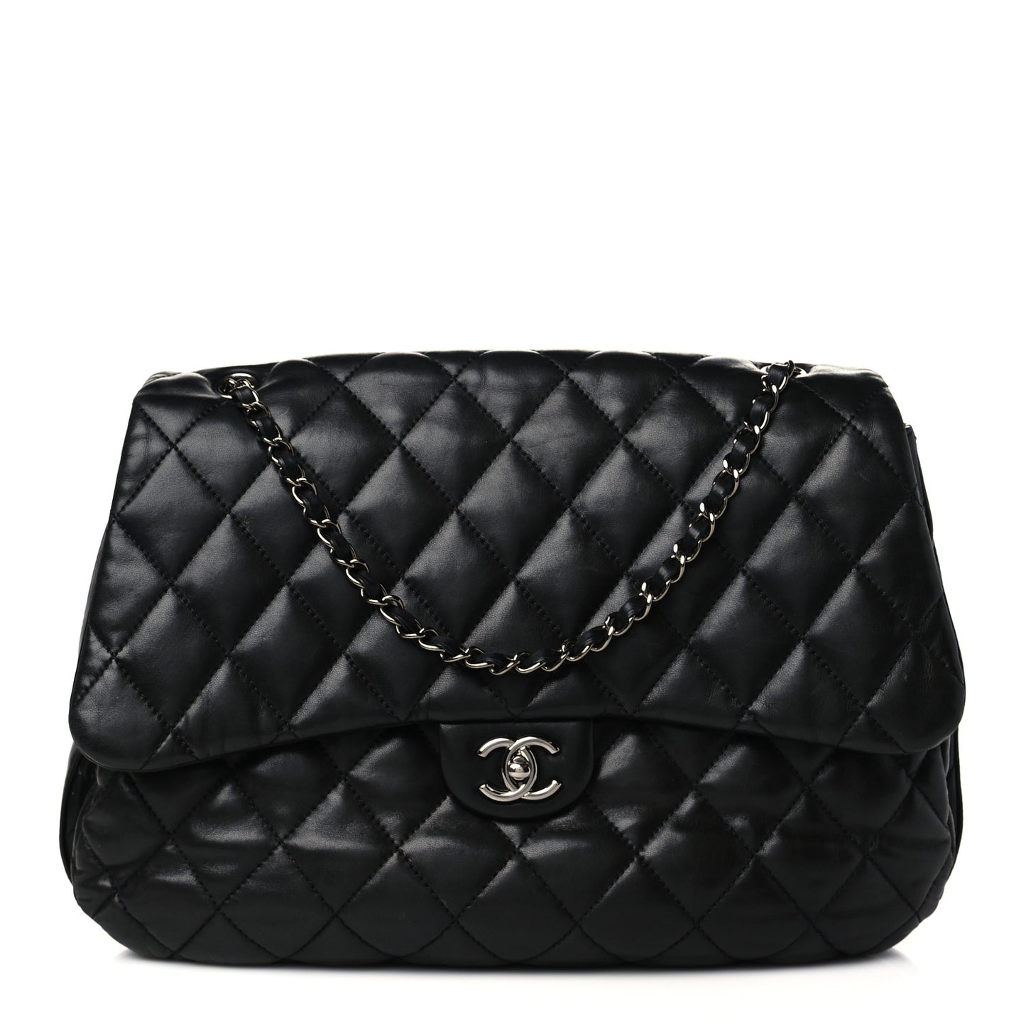 Lambskin Quilted Chanel 3 Maxi Flap Bag Black