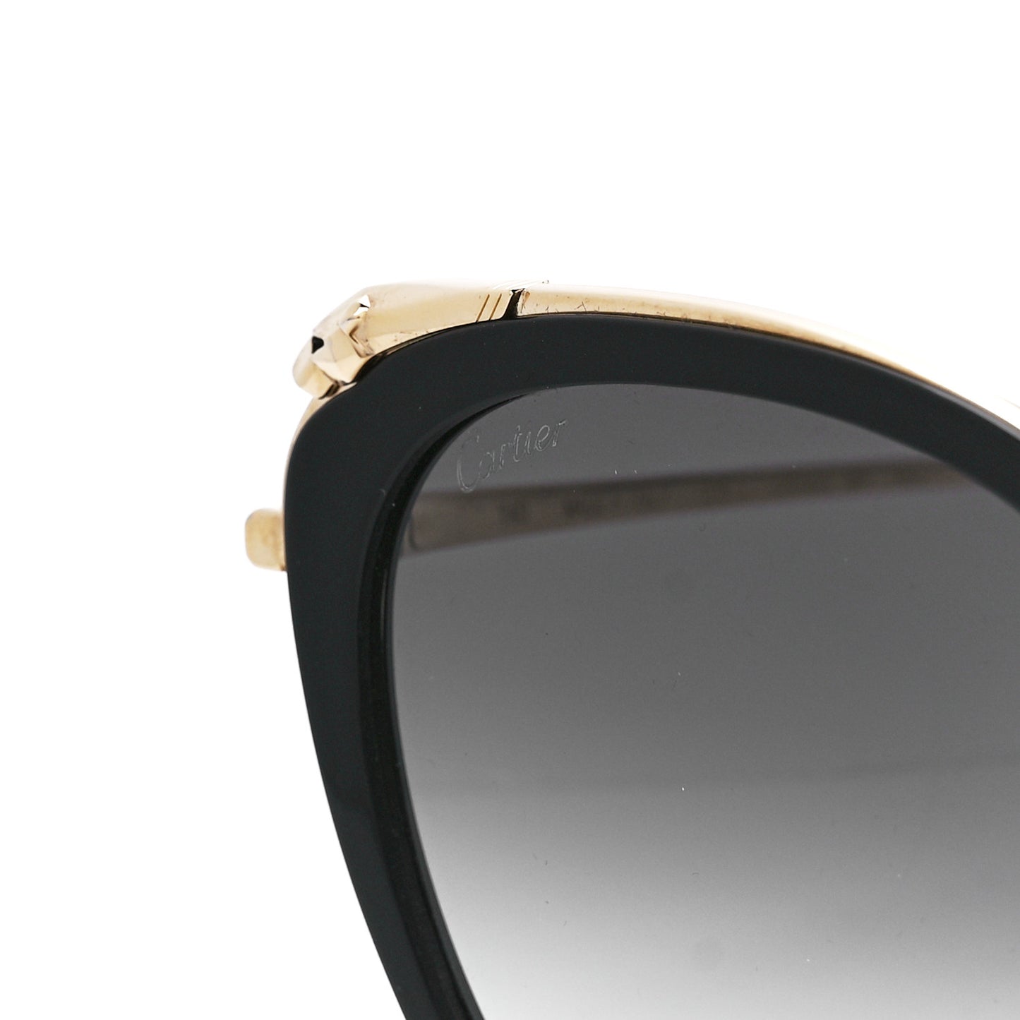 Panthere De Cartier Cat Eye Sunglasses Gold Black