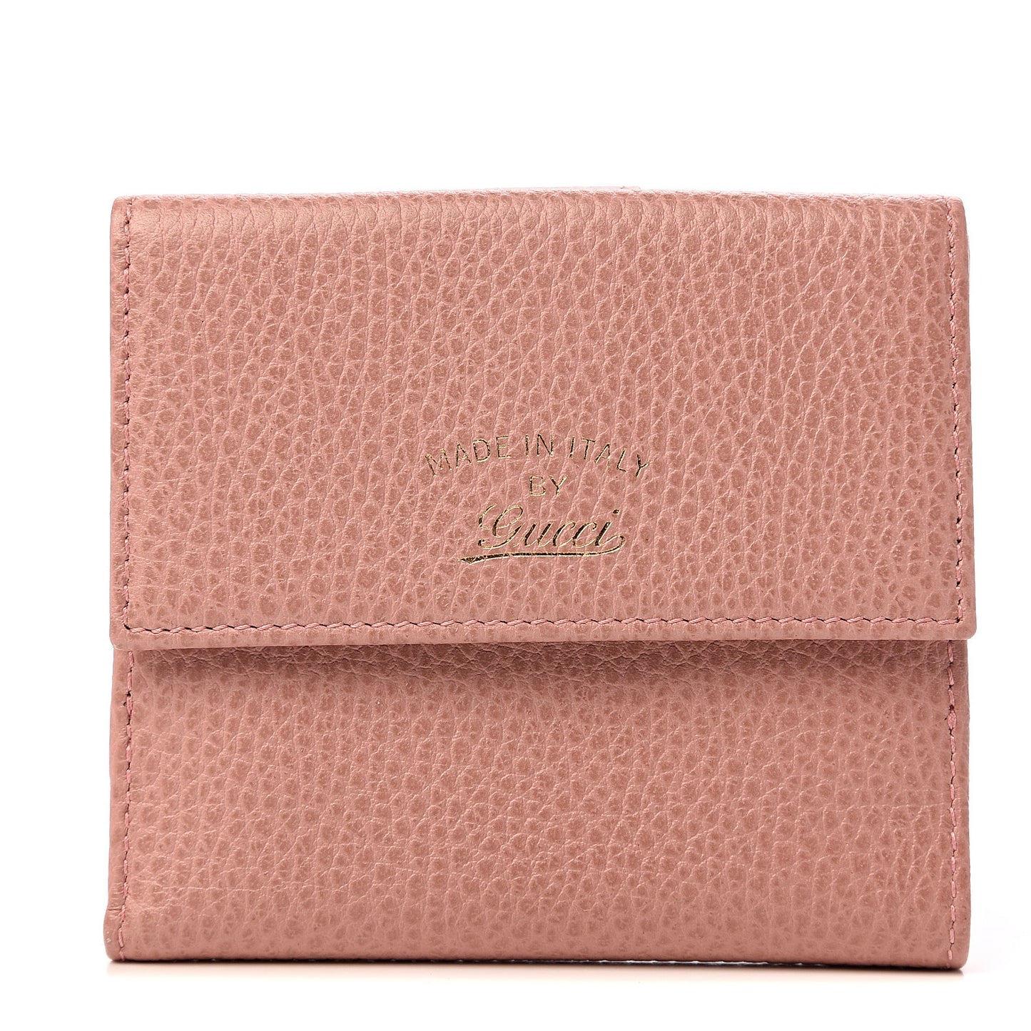 Dollar Calfskin Swing French Flap Wallet Soft Pink