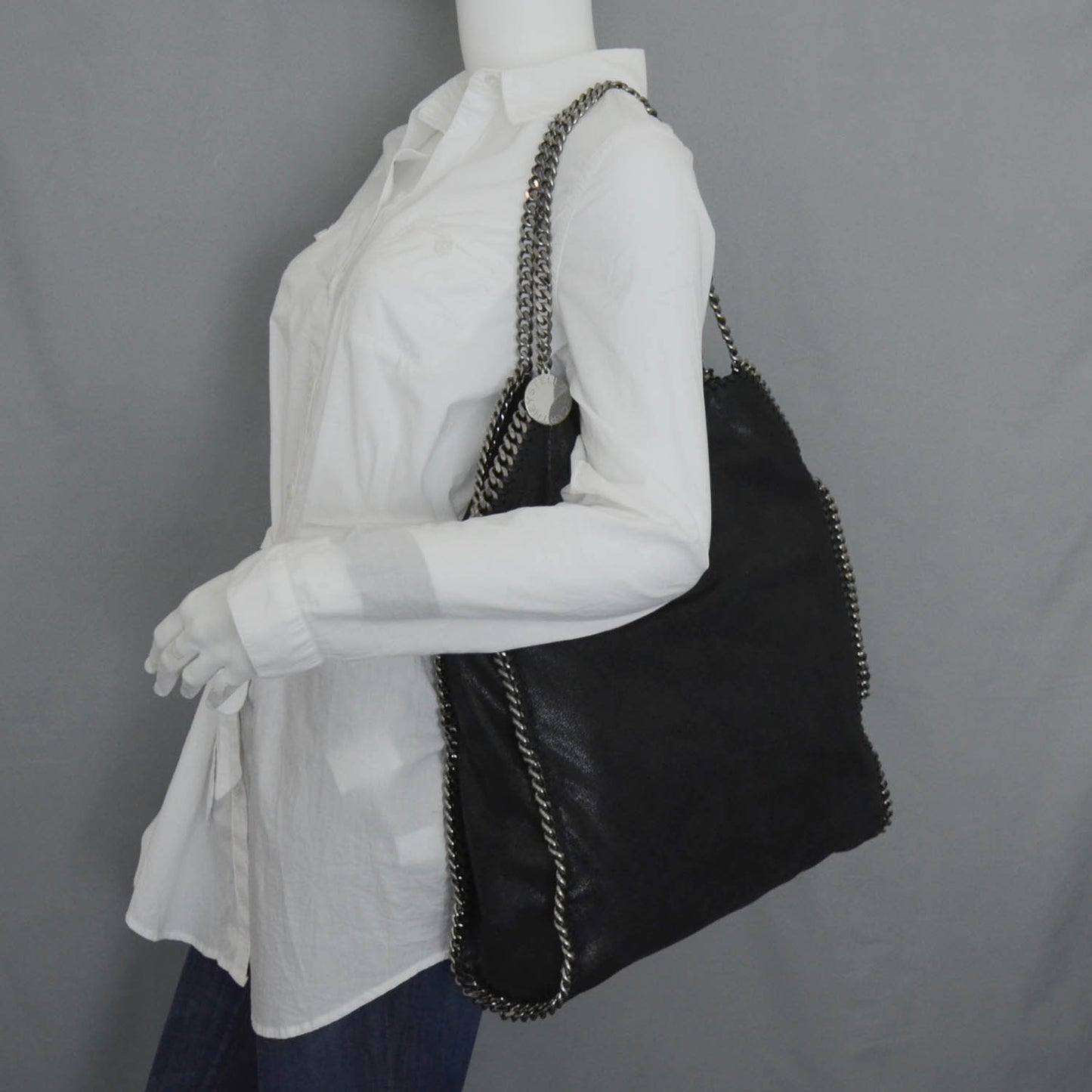 Leather Falabella Tote Black