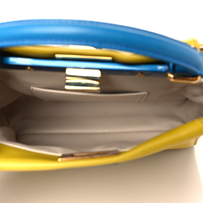 Fendi Nappa Colorblock Mini Peekaboo Iconic Satchel Lime Blue Royal Latte 5 of 11