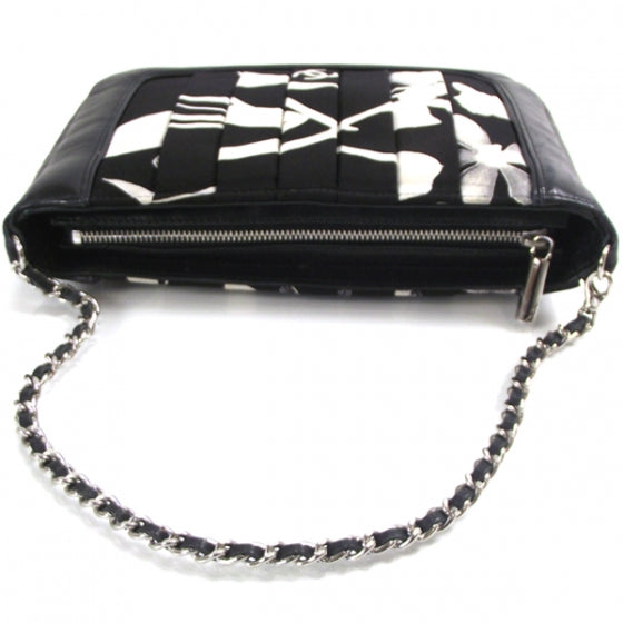 Canvas Pleated Symbols Pochette Black