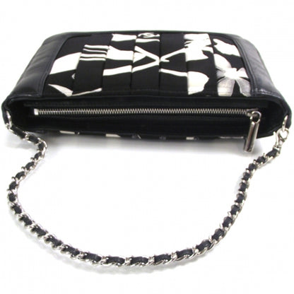Chanel Canvas Pleated Symbols Pochette Black 6 of 10