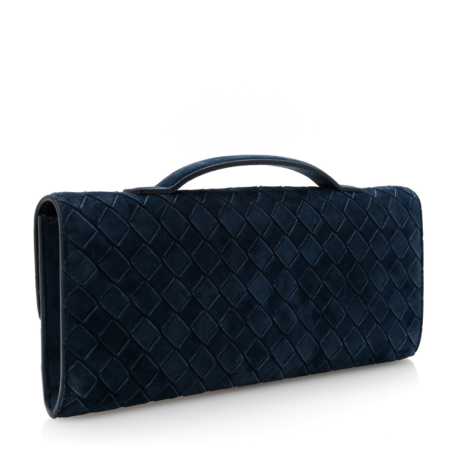 Bottega Veneta Suede Intrecciato Long Andiamo Top Handle Clutch Nocturnal 3 of 6