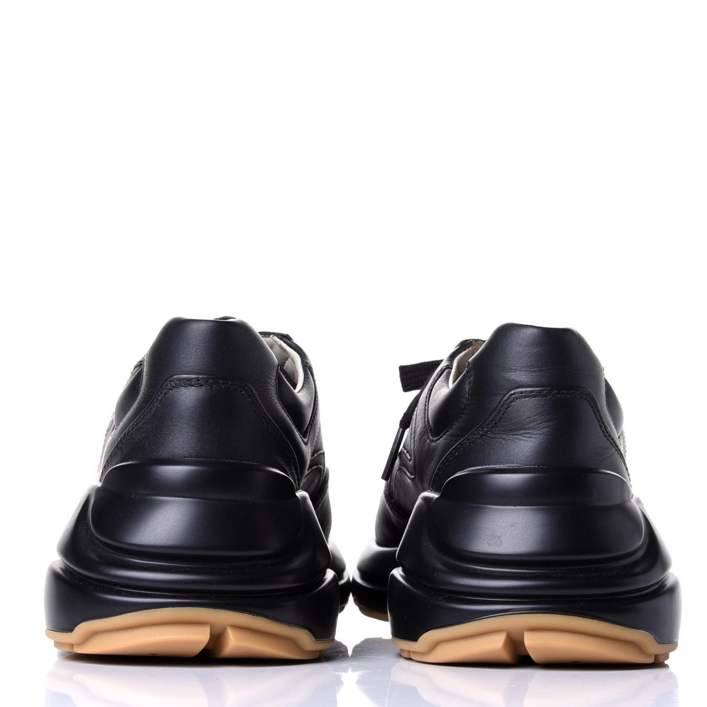 Calfskin Iridescent Logo Womens Rhyton Sneakers 36 Black