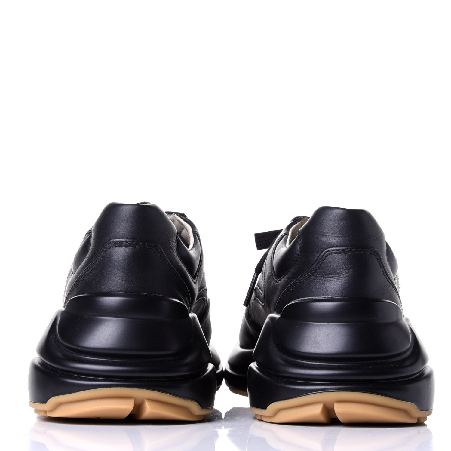 Gucci Calfskin Iridescent Logo Womens Rhyton Sneakers 36 Black 6 of 10