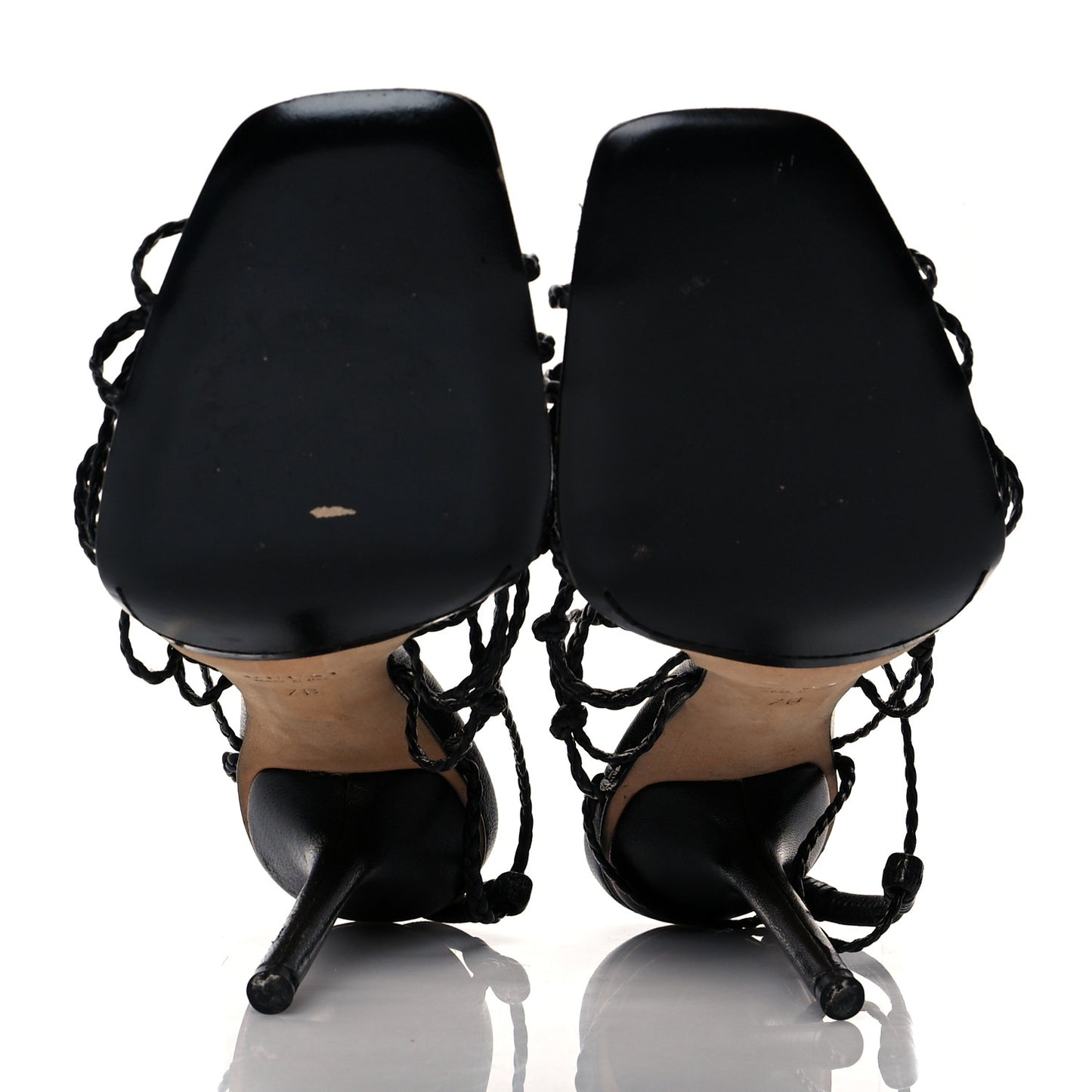 Caged Strappy High Heel Sandals 7 Black