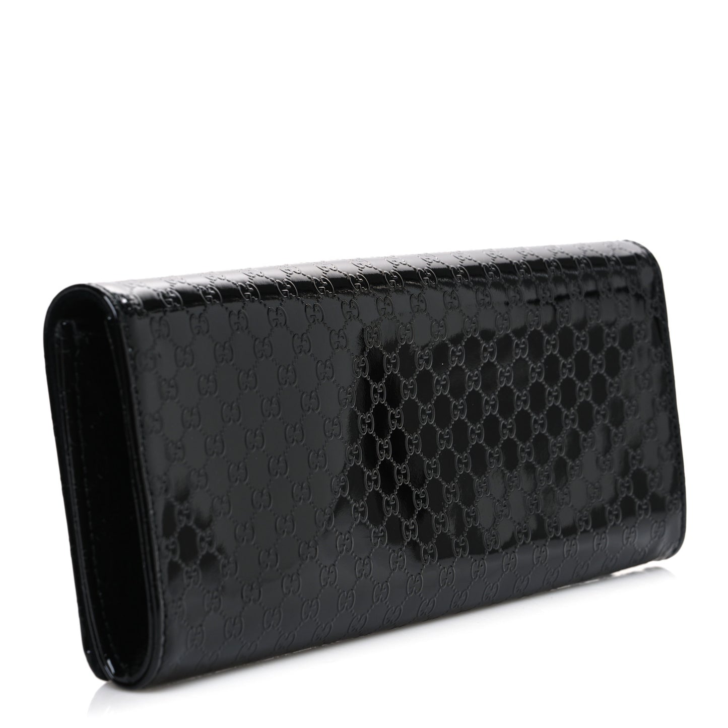 Patent Microguccissima Small Broadway Clutch Black