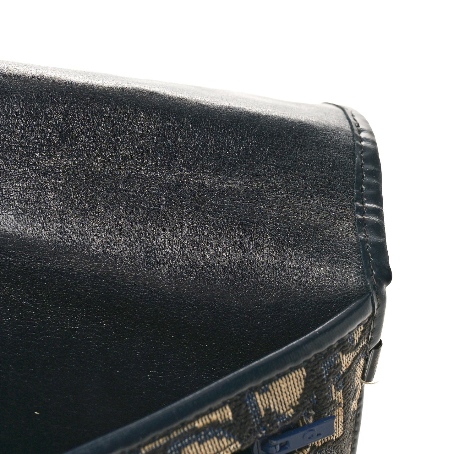 Monogram Flap Clutch Navy Blue