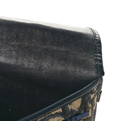Christian Dior Monogram Flap Clutch Navy Blue 8 of 9