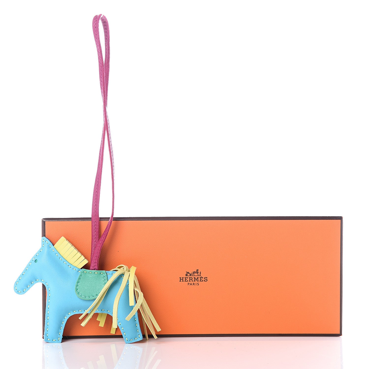 Hermes Milo Lambskin Grigri Rodeo Horse Bag Charm PM Bleu Electrique Bleu Azteque Soufre Menthe Rose Shocking Violet 7 of 7