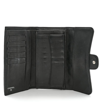 Chanel Lambskin Quilted Large Flap Wallet Black 5 of 16