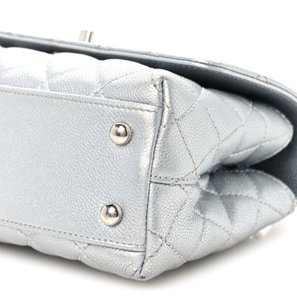 Chanel Metallic Caviar Quilted Mini Coco Handle Flap Silver 11 of 12